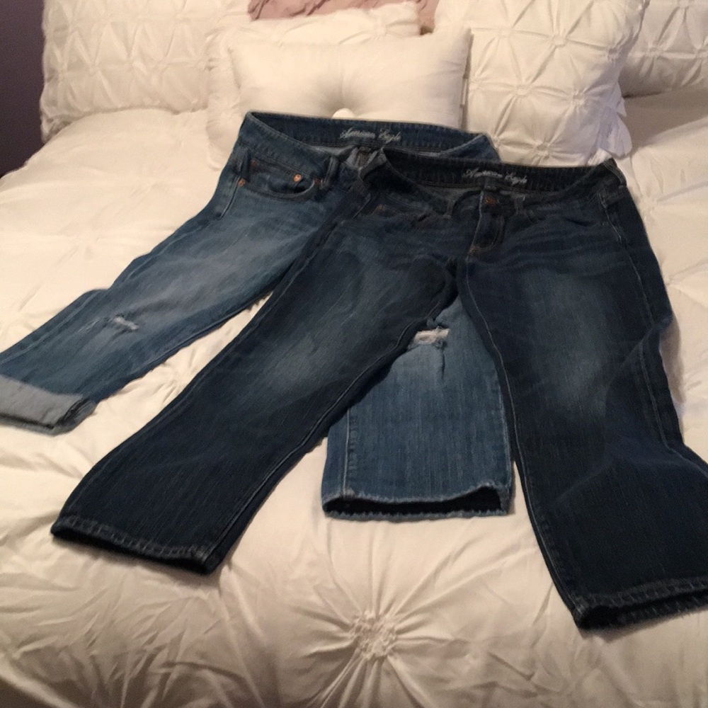 American Eagle Boyfit Capris 2 pair